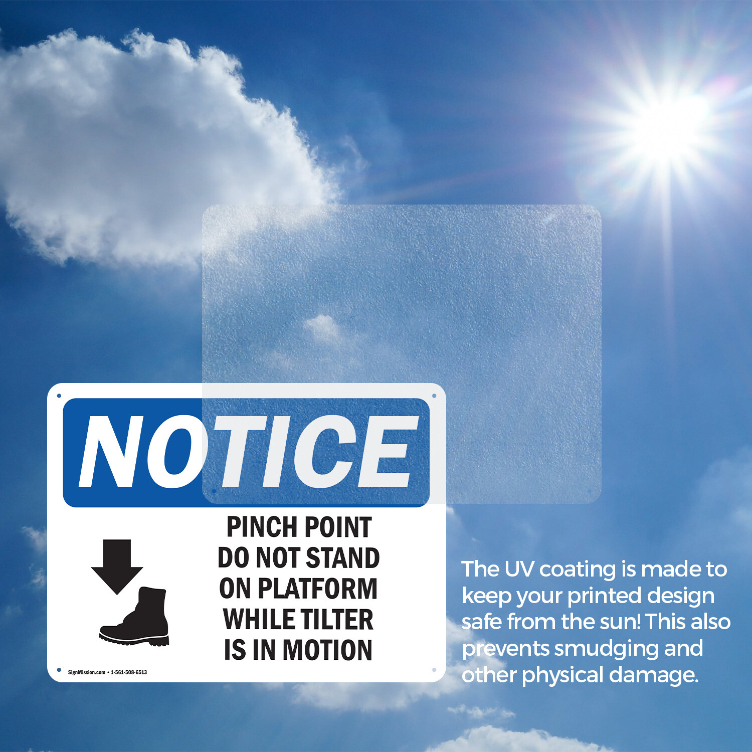 (2 Pack) Pinch Point Do Not Stand On OSHA Notice Sign Decal Metal Plastic