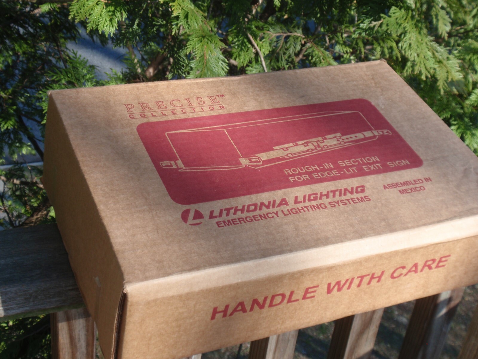 2 EMERGENCY EXIT SIGNS ELECTRIC SAFETY LITHONIA LIGHTING L.E.D. EDGE LIT
