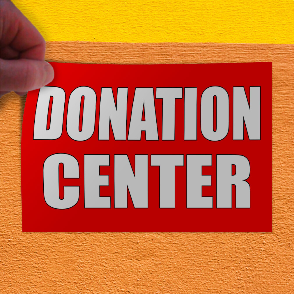 Decal Stickers Donation Center B Vinyl Store Sign Label Business