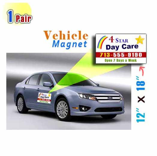 Pair of 12×18 Quality Magnetic Signs for Vehicle [30 mil] – RemovabletOutdoor