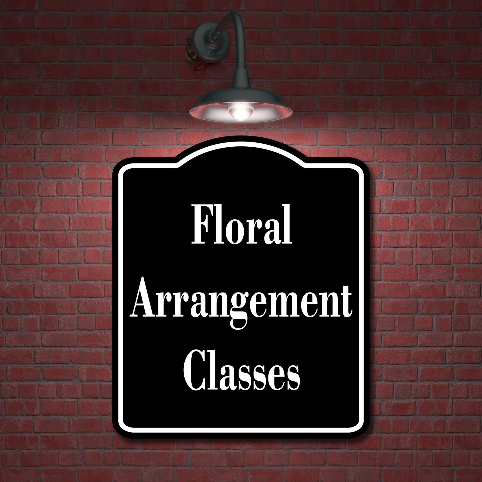 Floral Arrangement Classes BLACK Aluminum Composite Sign