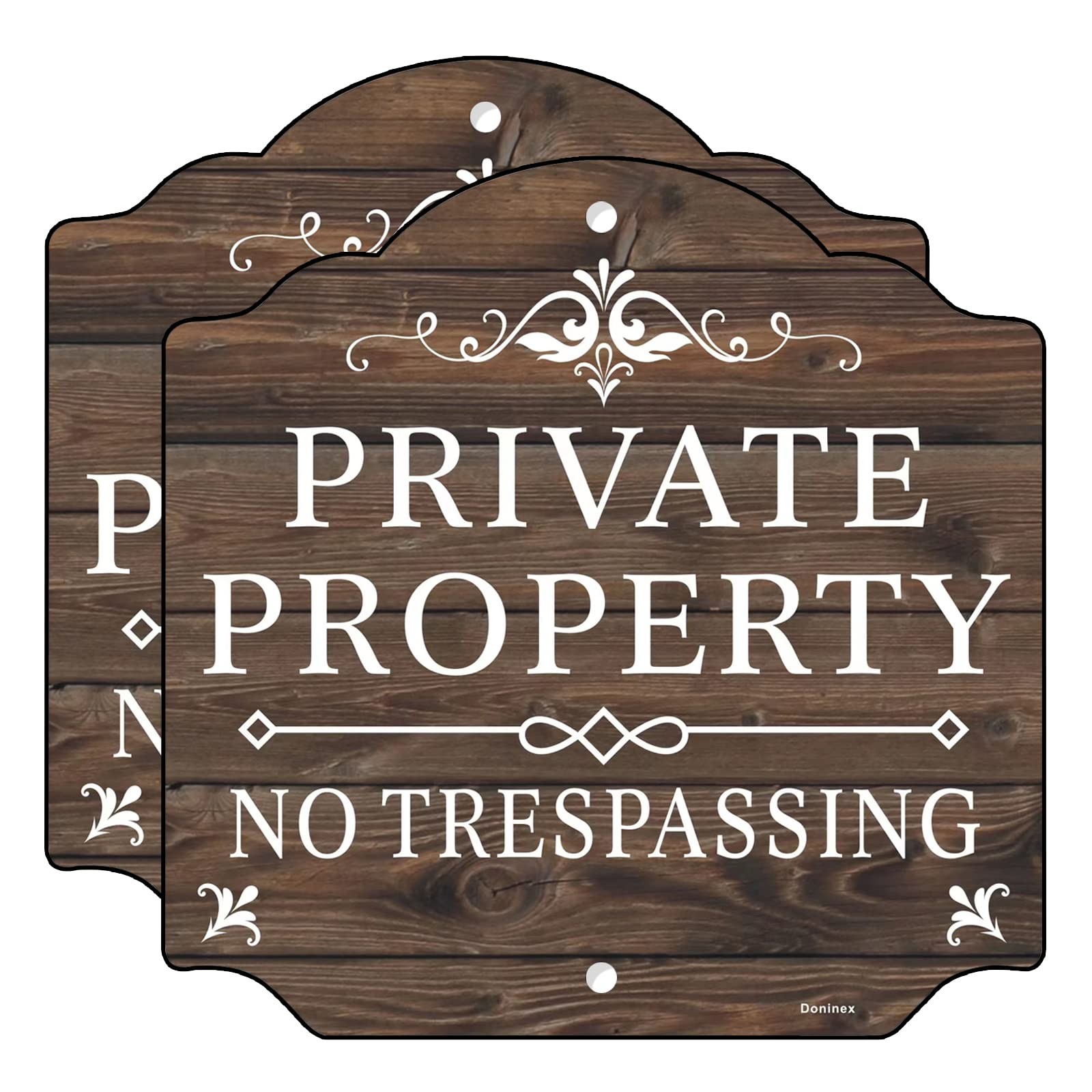 Doninex 2 Pack Large Private Property No Trespassing Sign