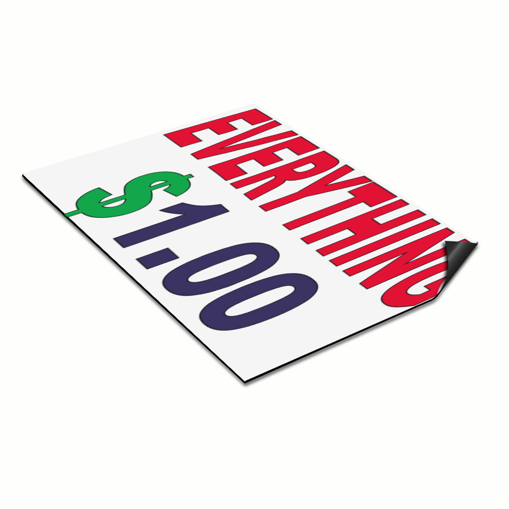 Car Magnet Set of 2 Everything $1.00 Red Blue Car Advertising Industrial Sign