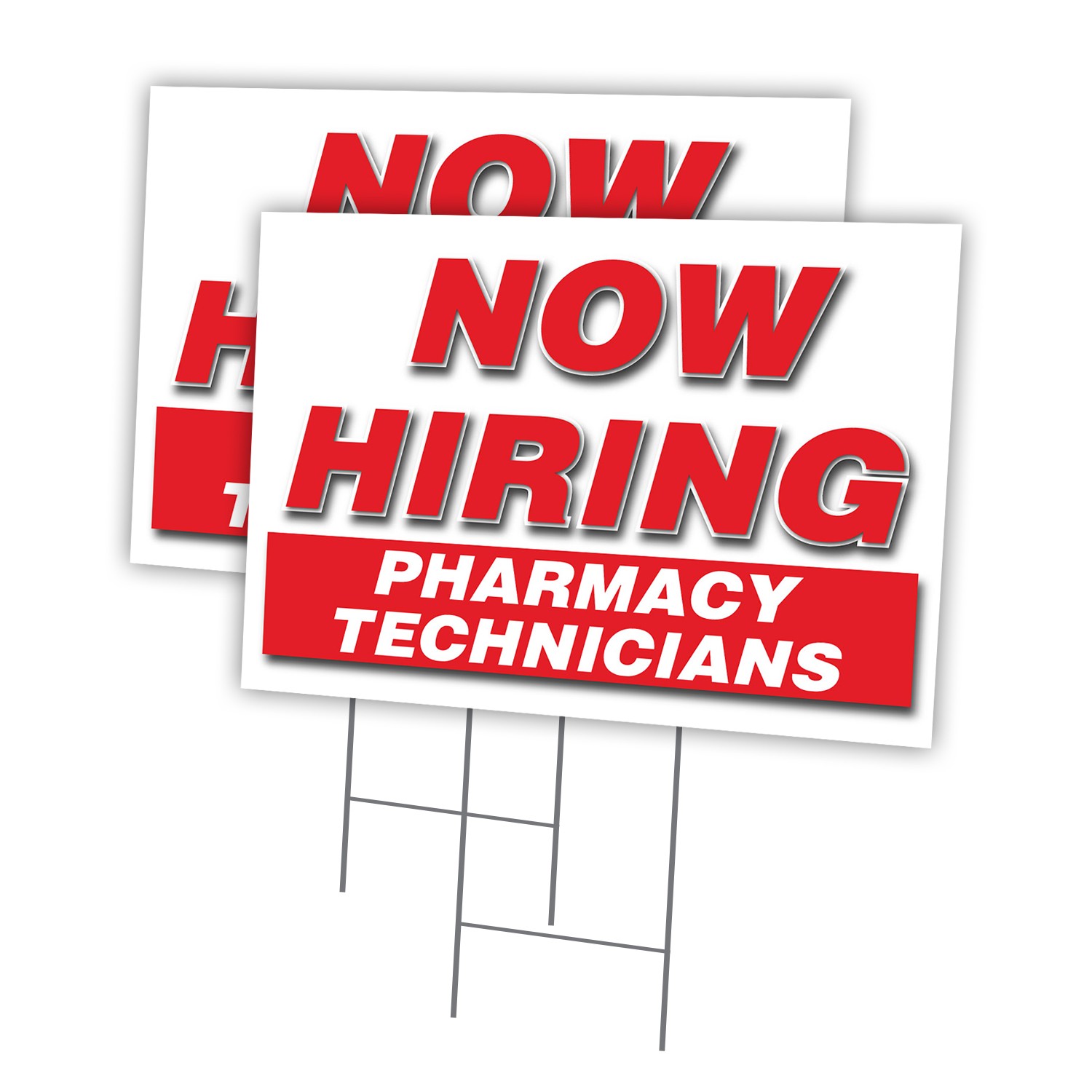 Now Hiring Pharmacy Technicians Multi-Pack of Yard Signs & Stake plastic coropla