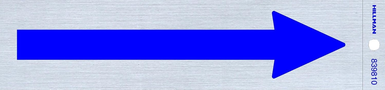 Self Adhesive Arrow Sign Blue Mylar 2×8 Inches Wall Mount Safety