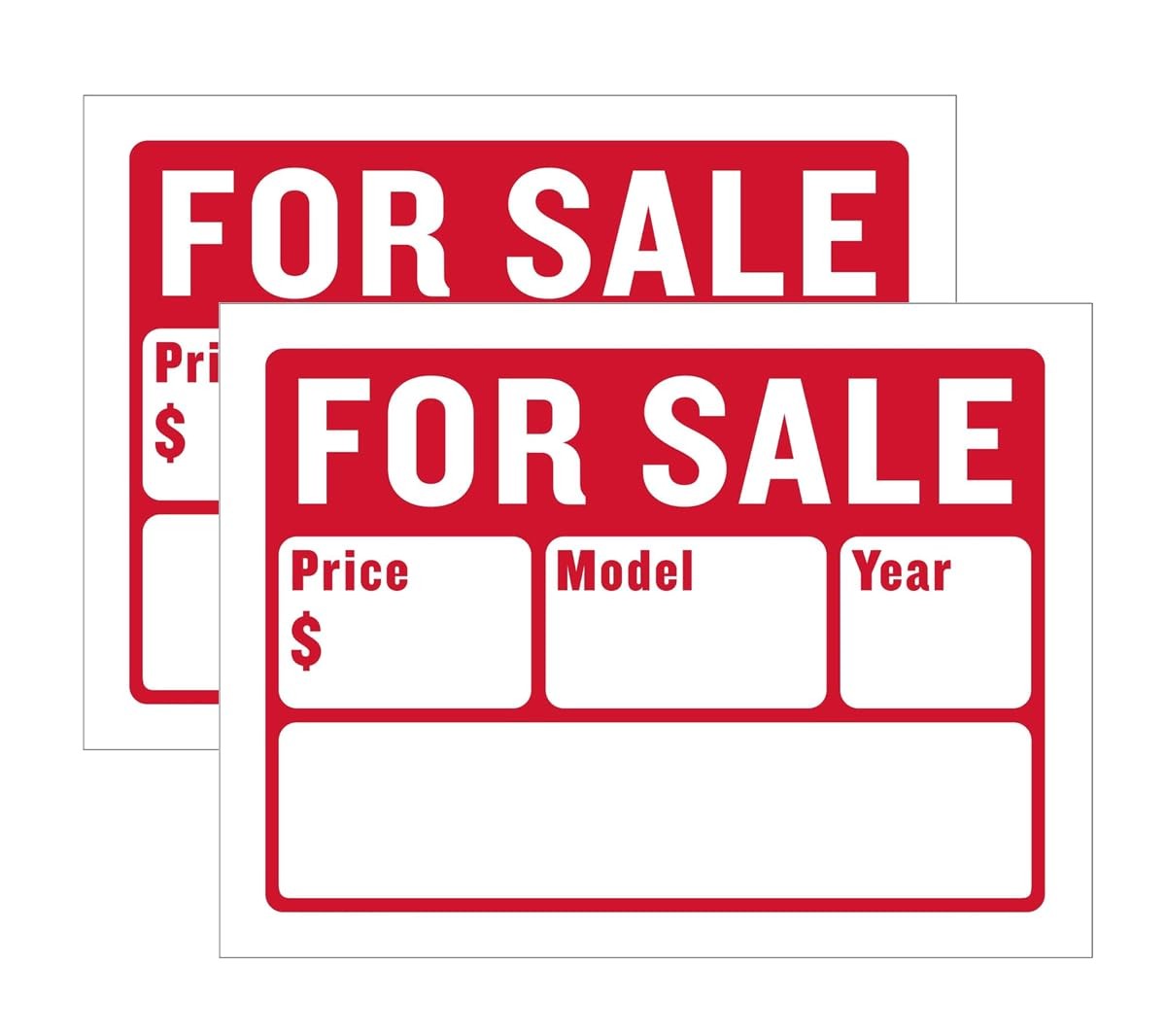 Large 12 x 16 For Sale Sign for Cars and Auto Sales 2-Pack – 2-Line Design fo…