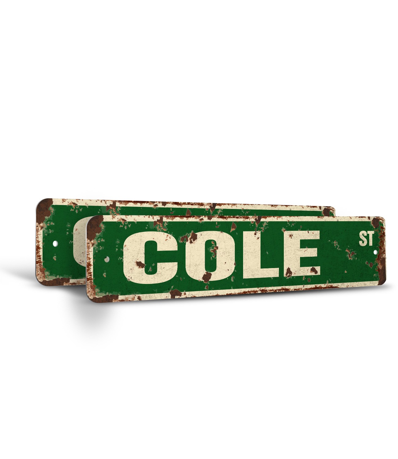 COLE Vintage Style Rustic Street Sign Childrens Name Room Metal Road Sign