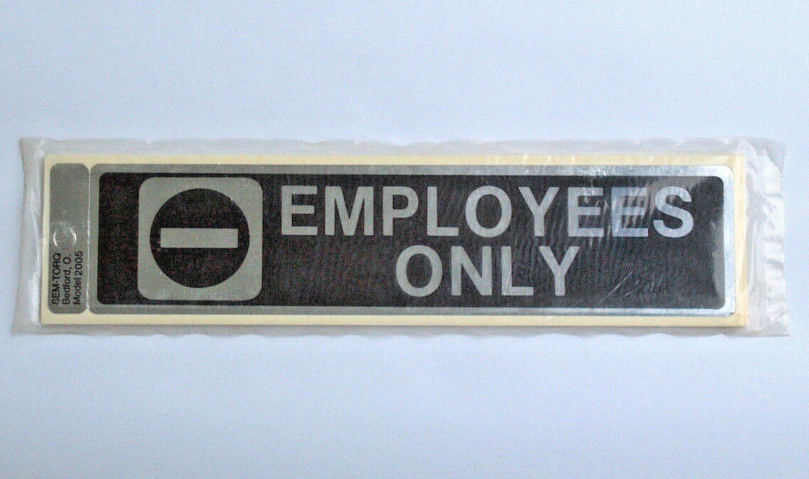 10 Pack EMPLOYEES ONLY Sticker 1-7/8″x 8″ Self Adhesive Wall Decal Business