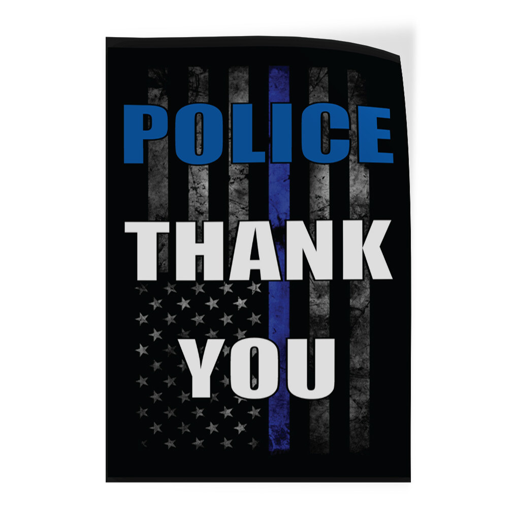 Door Decals Vertical Vinyl Stickers Multiple Sizes Support Police Thank You