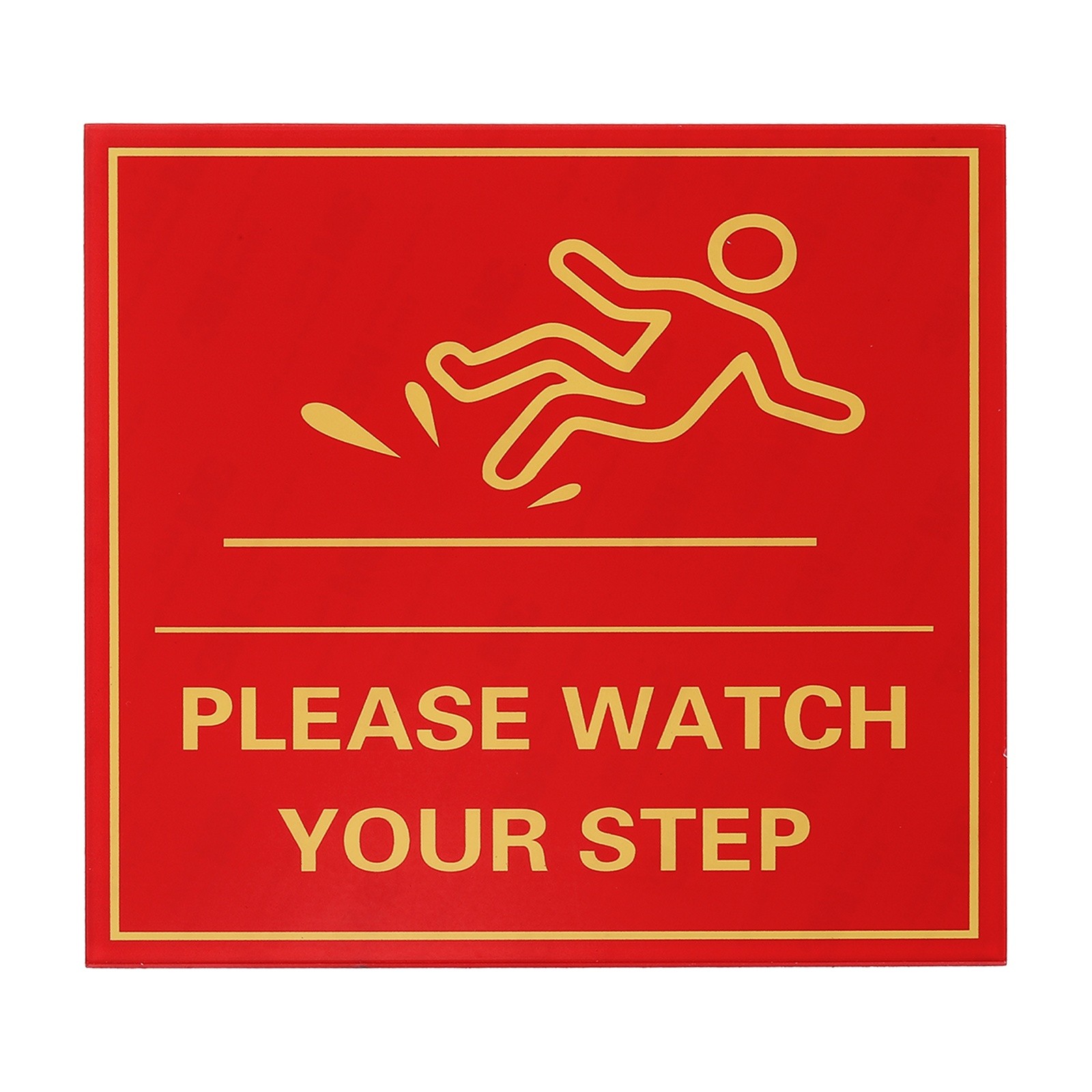 6″ x 6″ Please Watch Your Step Sign, 1 Pcs Warning Sign, Red with Yellow Text
