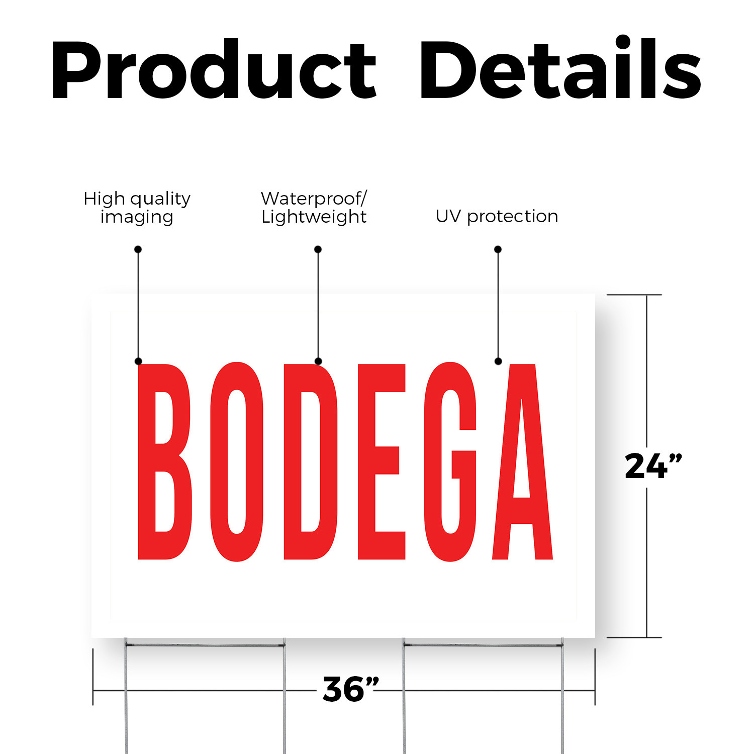 Bodega Yard Sign Local Market, Fresh Groceries, Neighborhood Shops