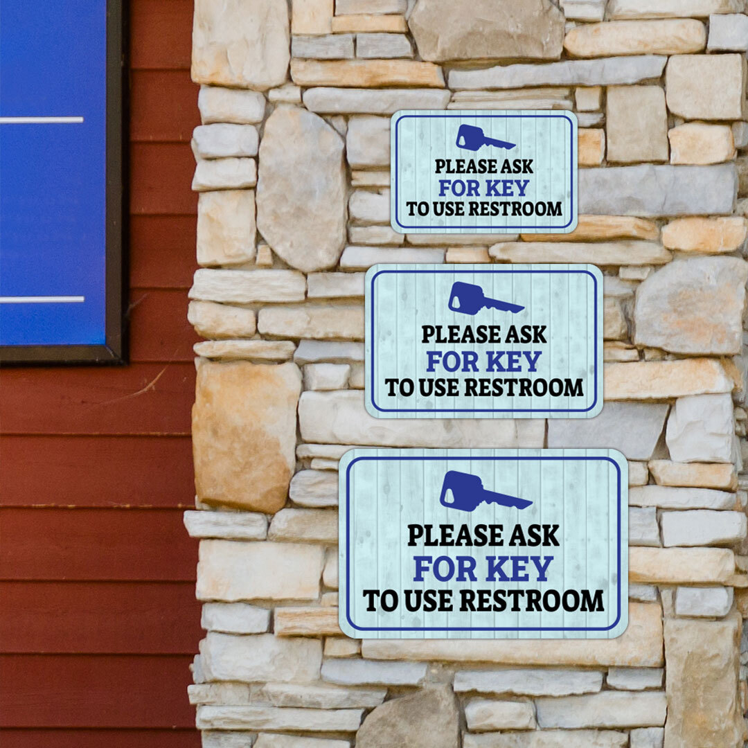 Classic Framed Plus Please Ask For Key To Use Restroom Wall or Door Sign