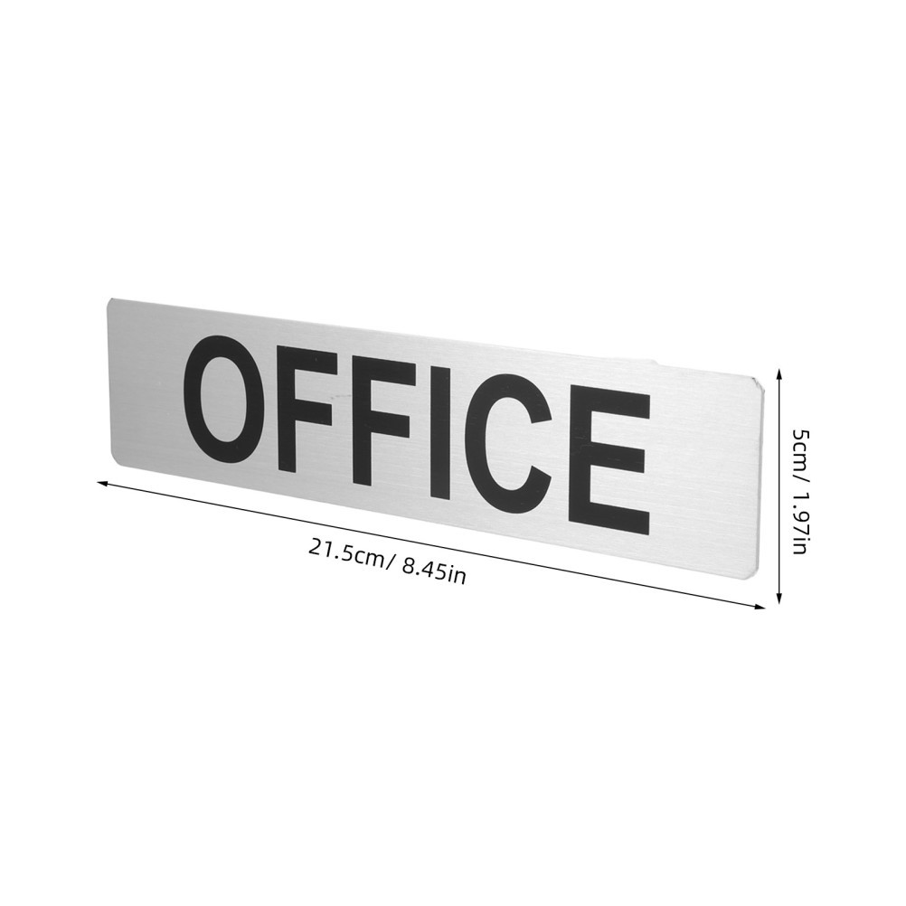 Reusable Metal Office Door Sign Aluminum Alloy Silver Business Plaque