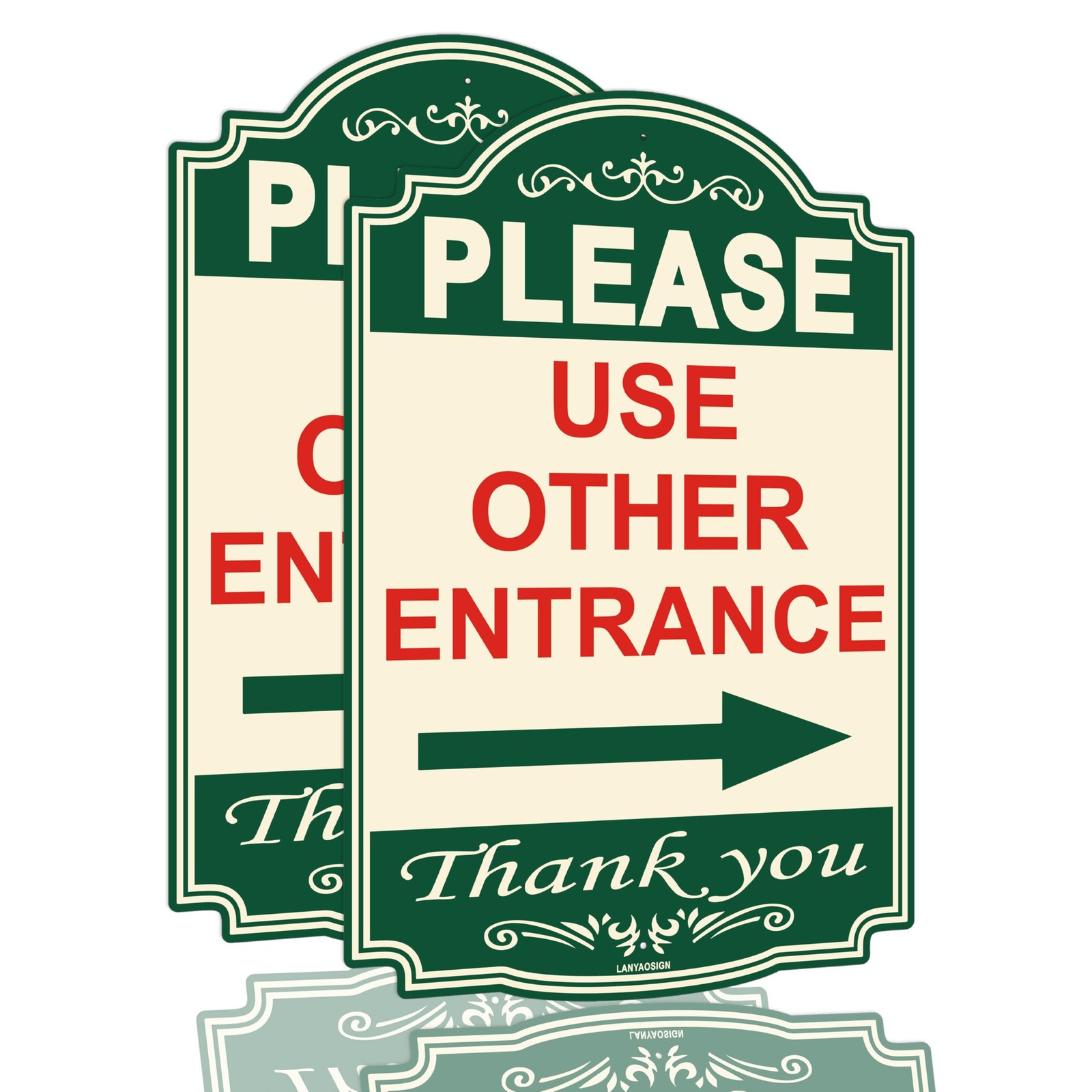 2 Pack Please Use Other Entrance Right Arrow Sign,Composite Outdoor 12×8 Inch…