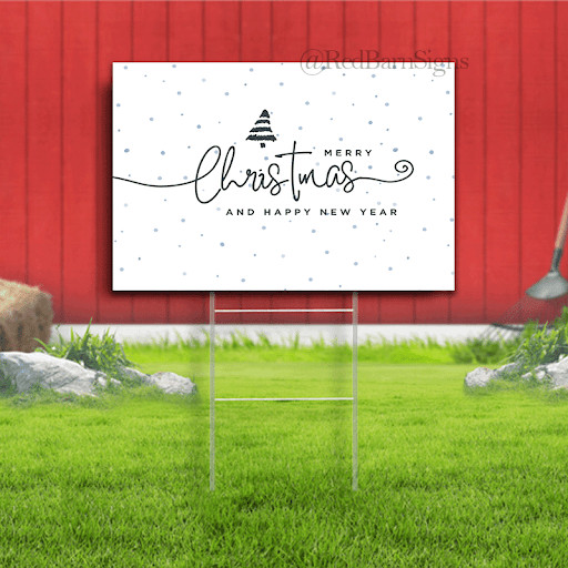 Merry Christmas and happy new year simple design yard sign