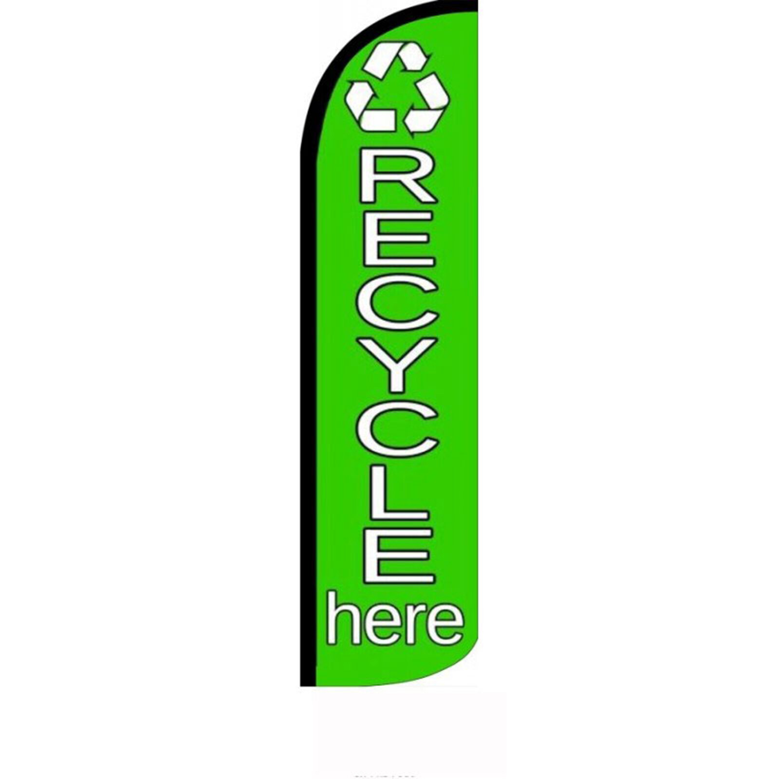 Recycle 2 1/2 ft X 11 1/2 ft Windless Swooper Flag (Hardware Not Included)