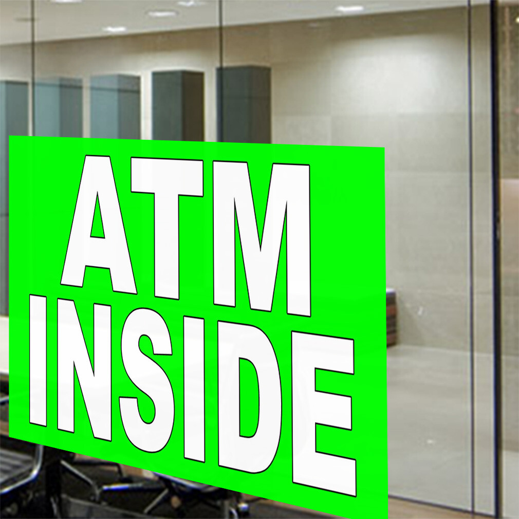 Decal Stickers Atm Inside C Vinyl Store Sign Label Business