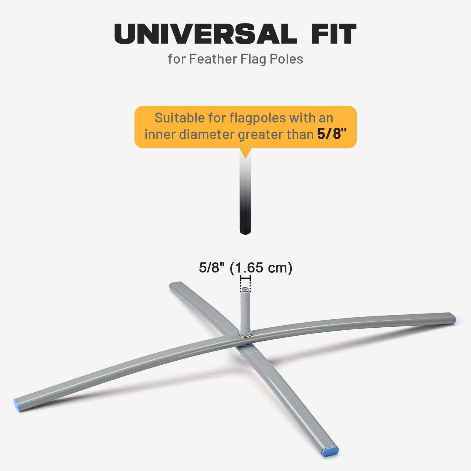 InstaHibit 10 Pack Feather Flag Cross Base Stand Ground Base w/ Water Weight Bag