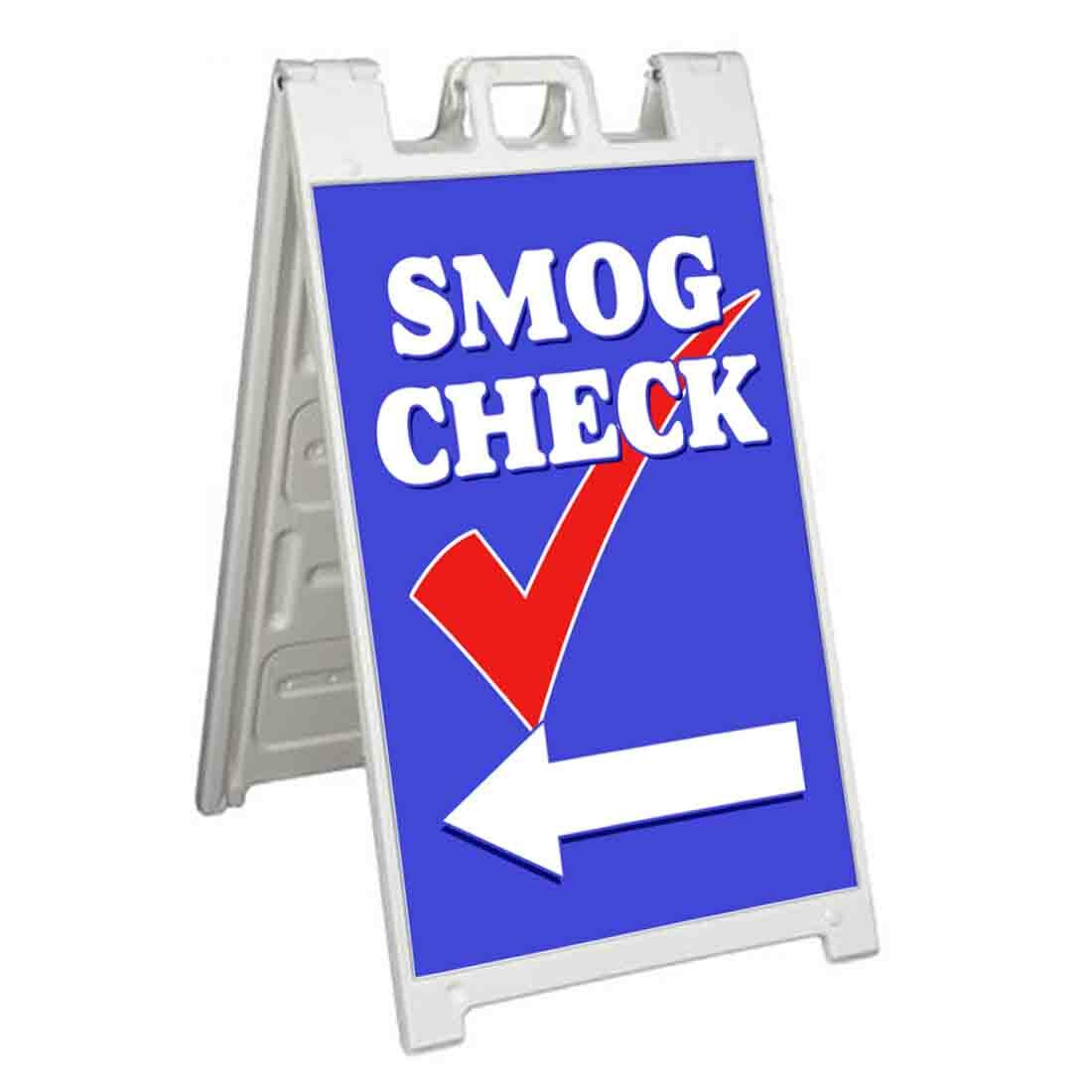 SMOG CHECK LEFT ARROW Signicade 24×36 Aframe Sidewalk Sign Banner Decal