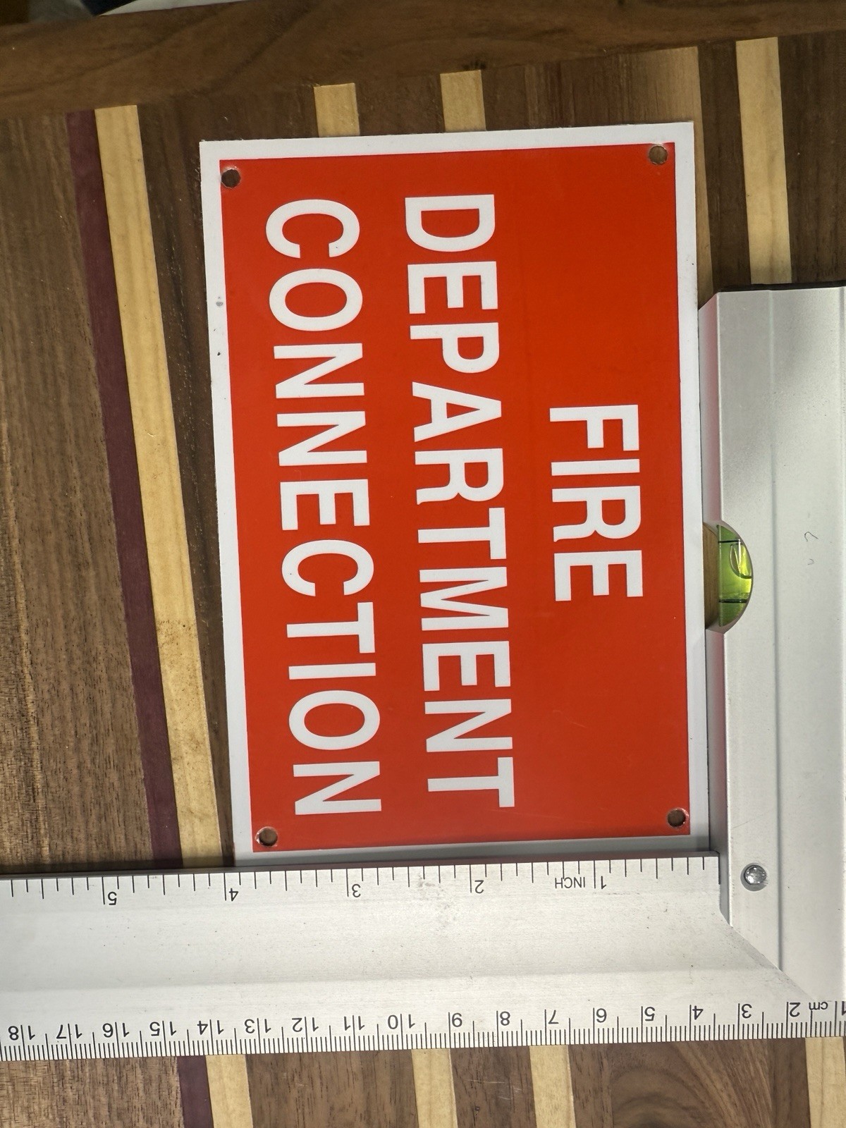 (25) FIRE Department Connection Sign – RED – Aluminium 6×4 FDC – LOT OF 25
