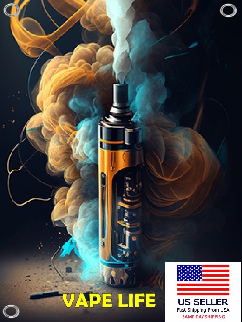 3 banners VAPE life on VAPE SMOKE SHOP Banner Polyester with grommets 2x4ft