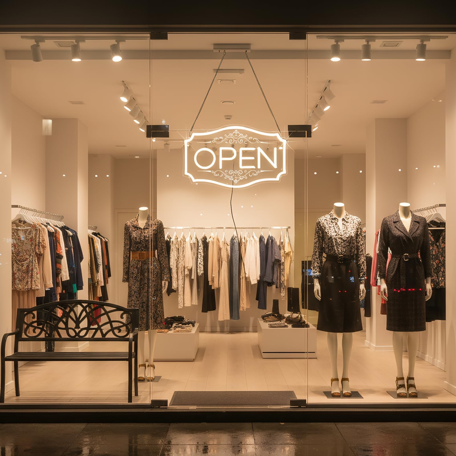 Open Sign for Business, LED Dimmable Neon with 12V/2A Adapter 16.5″ x 10.5″
