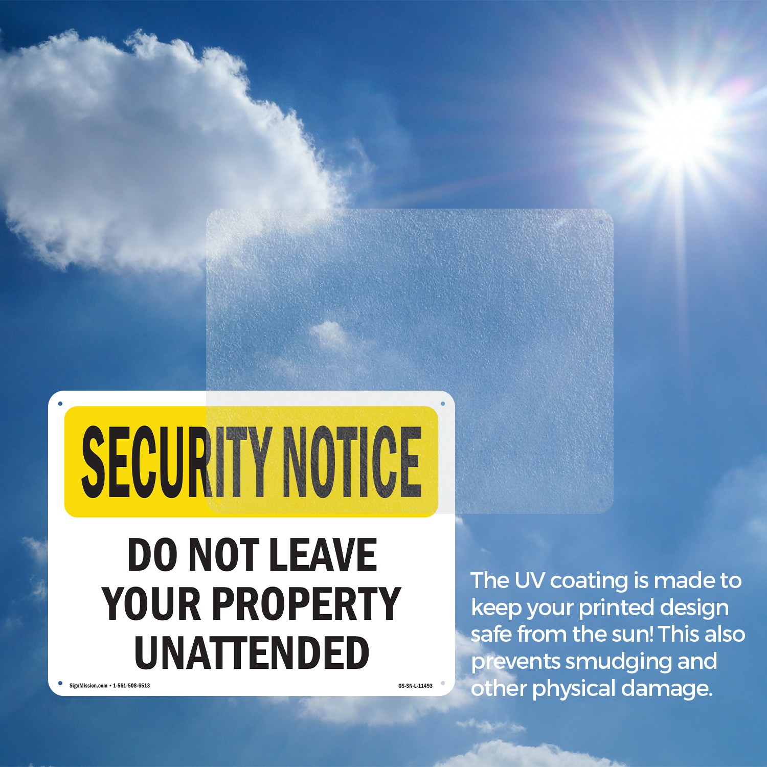 Do Not Leave Your Property Unattended OSHA Security Notice Sign – 5 or 10 Pack