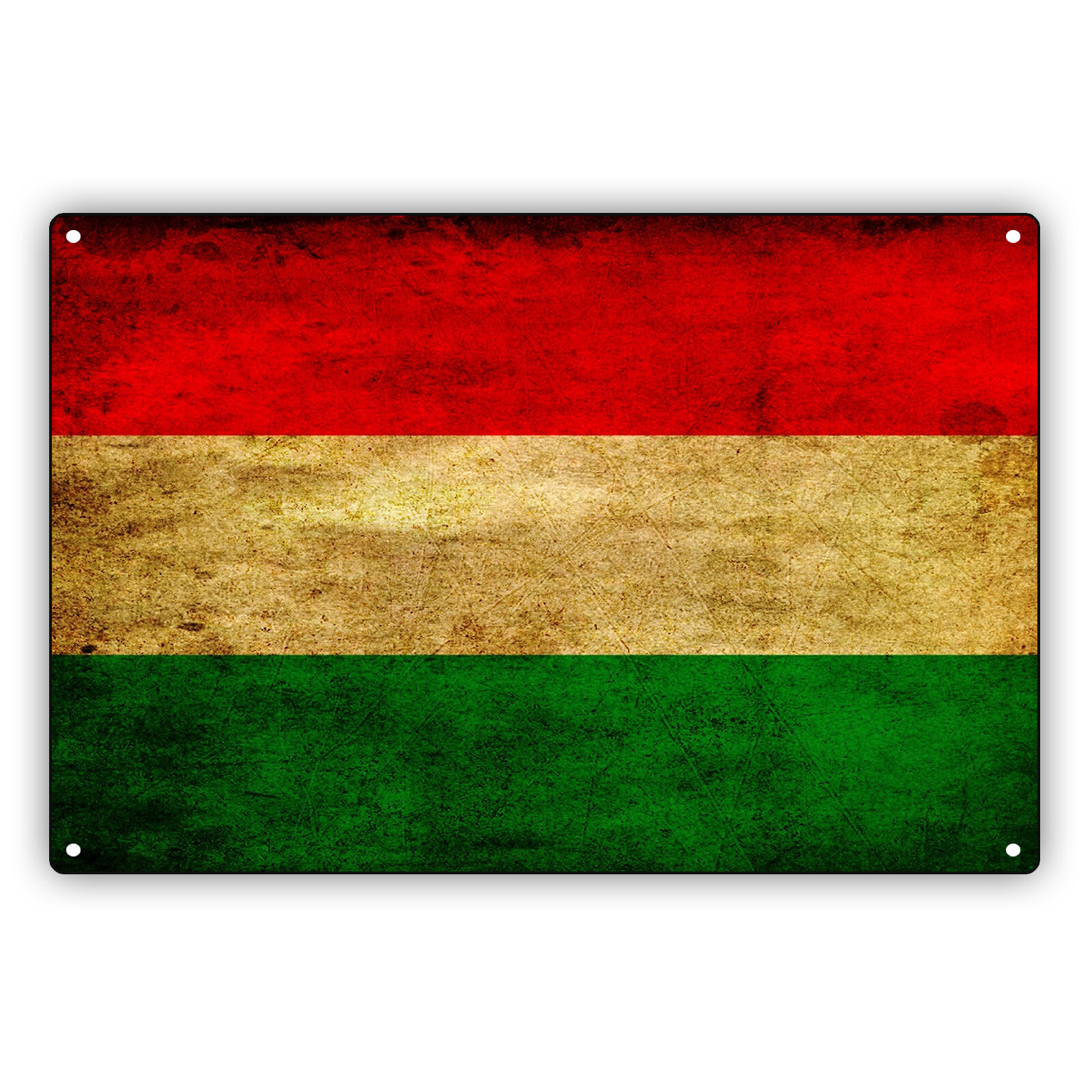 Hungary Country Flag Hungarian Vintage Look Decor Novelty Aluminum Metal Sign