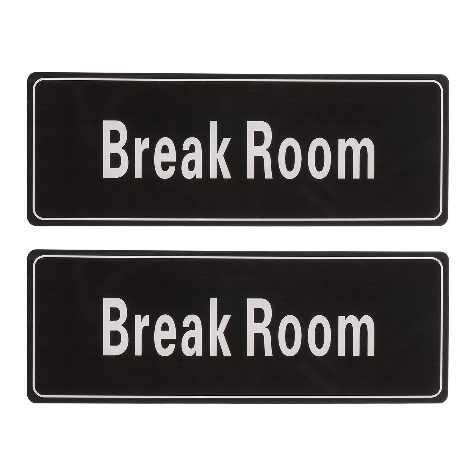 9″x3″ Break Room, 2Pcs Room Door Sign Self-Adhesive, Black with White Text