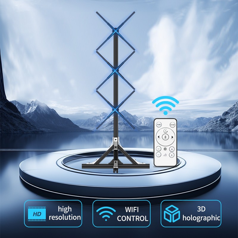 65CM Wifi 3D Holographic Projector 768LED Hologram Fan Advertising Image Video