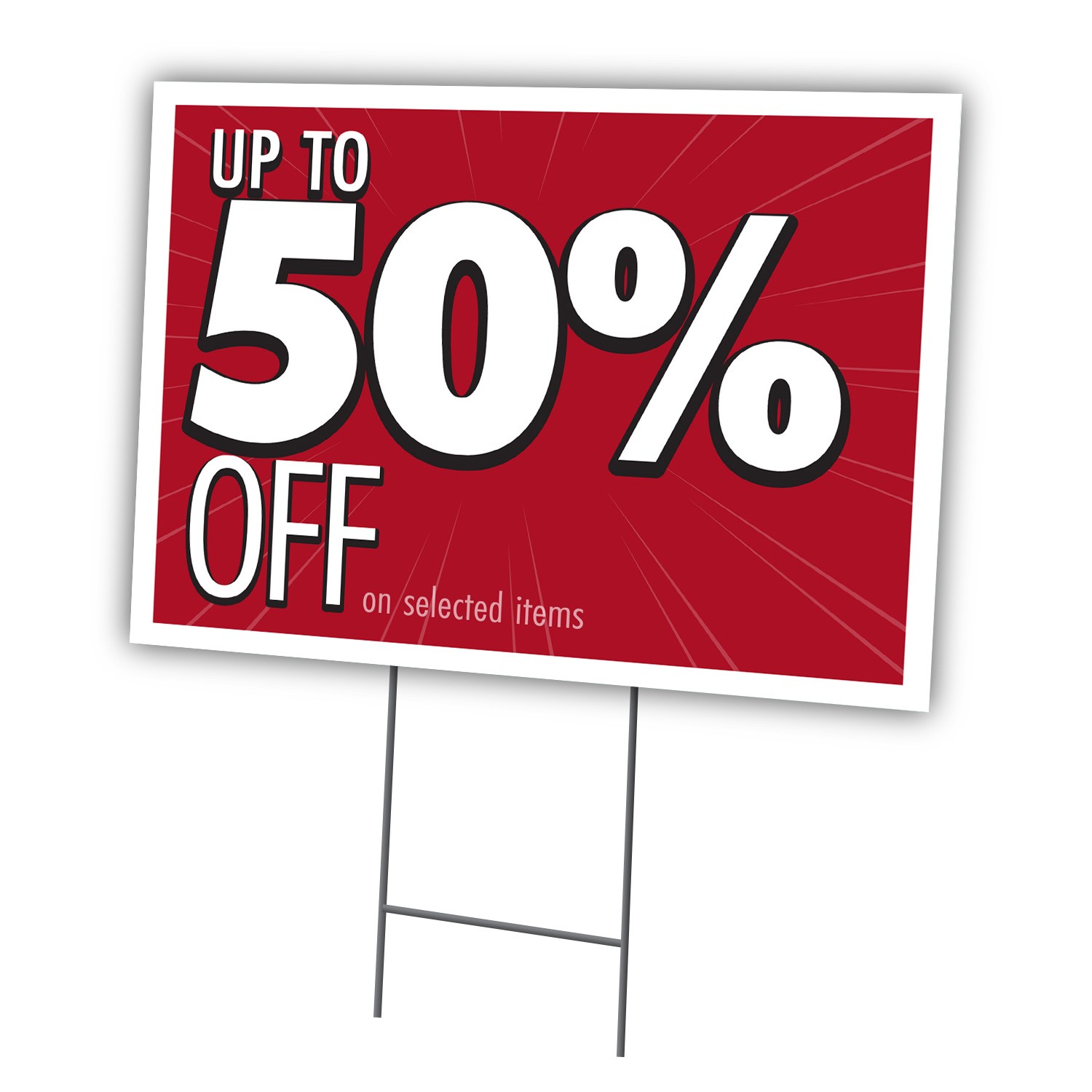 50% Off Yard Sign & Stake Outdoor Plastic Coroplast Sale Advertising Displays