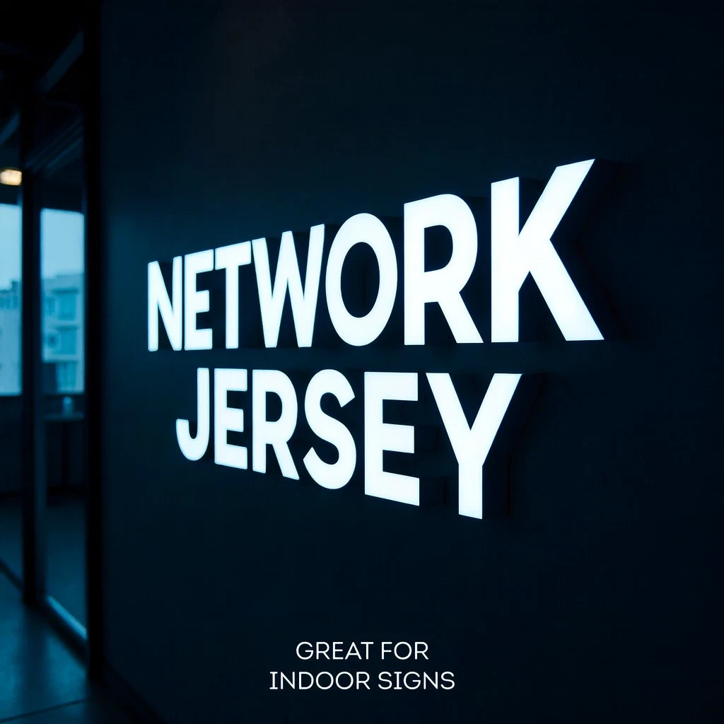 𝑵𝓙̶ Jersey Custom Storefront 3D Channel Letters – LED Front, Back & Non-Lit