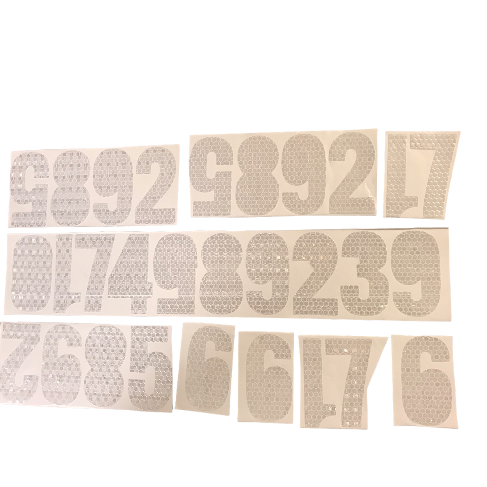 Reflective Numbers for House or Mailbox – White / Silver, New Set of 29 Numbers