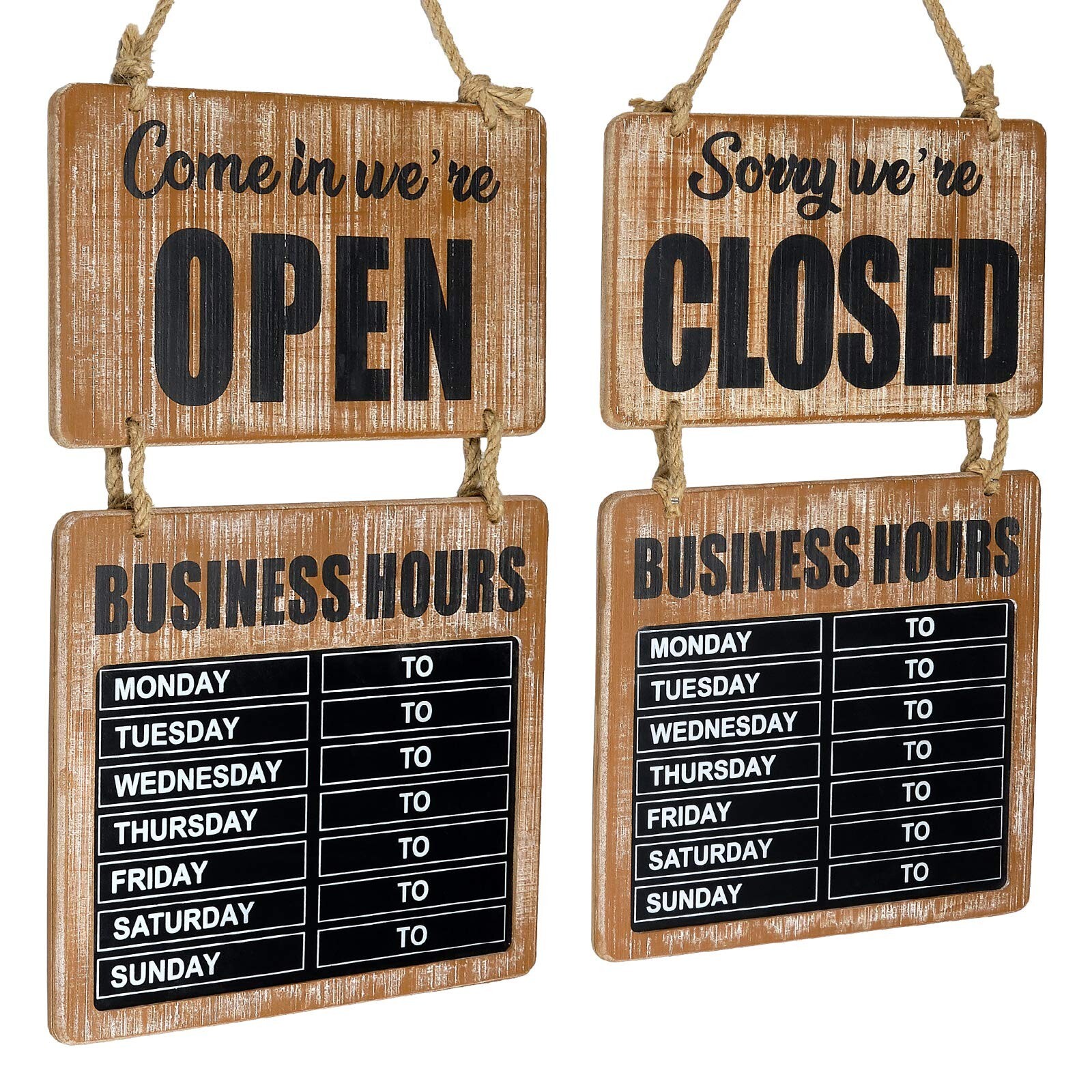 Excello Global Products Business Hours Hanging Chalkboard Rustic Welcome Chal…