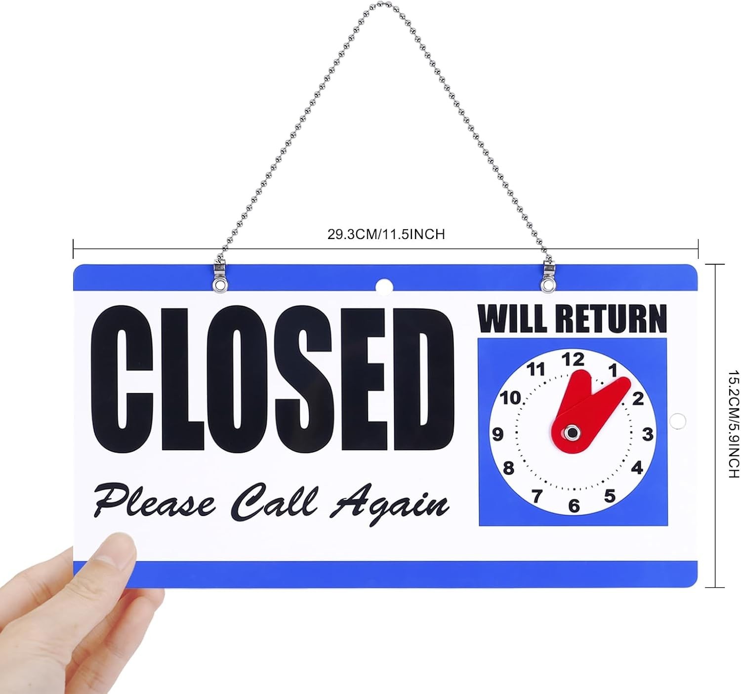 Open Sign Business Hour Closed Open Sign Will Return Clock for Restaurant Office