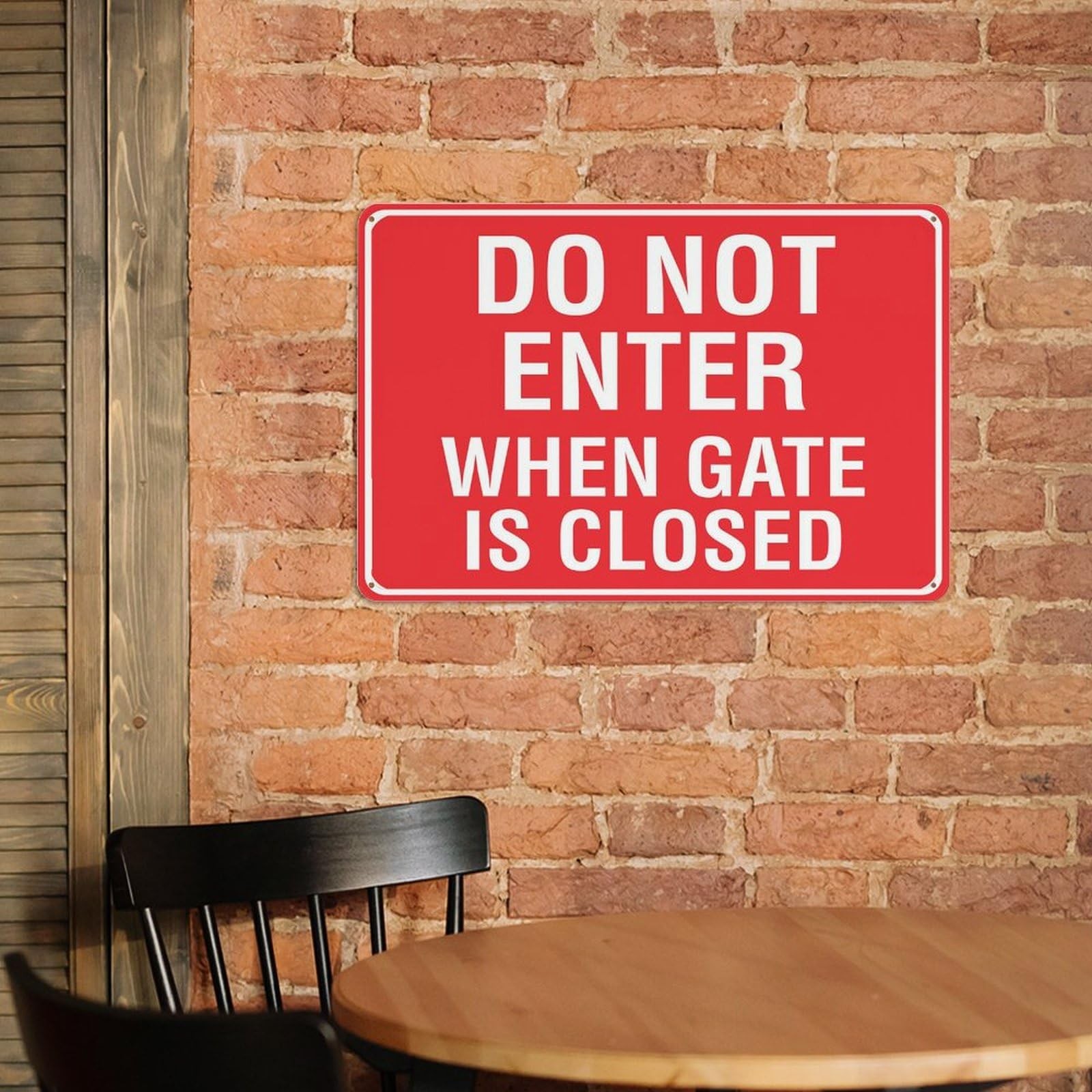 Do Not Enter When Gate Is Closed Metal Sign Rustproof Aluminum 12×8 Inch