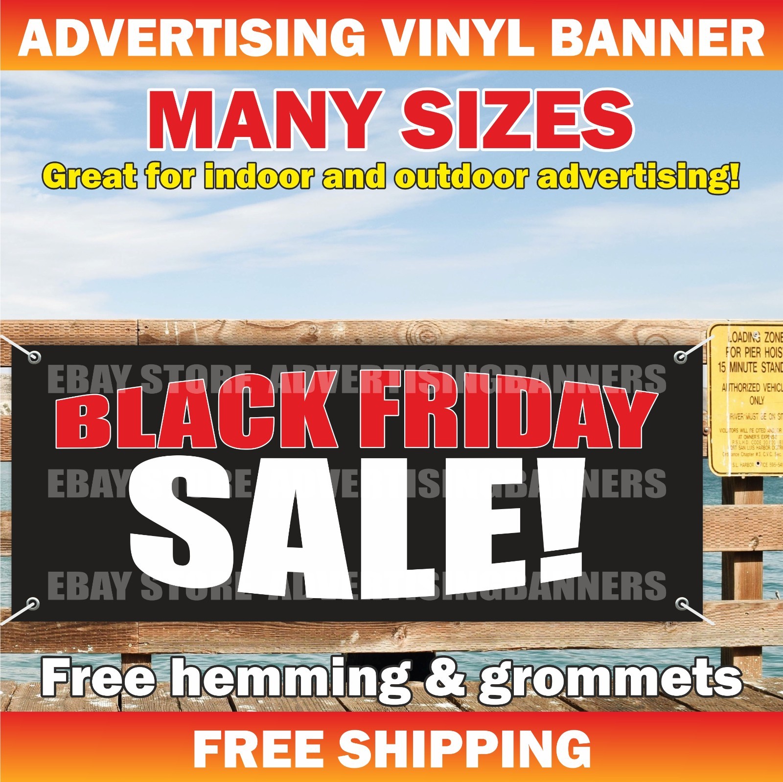 BLACK FRIDAY SALE Advertising Banner Vinyl Mesh Sign Big Save Discount Clearance