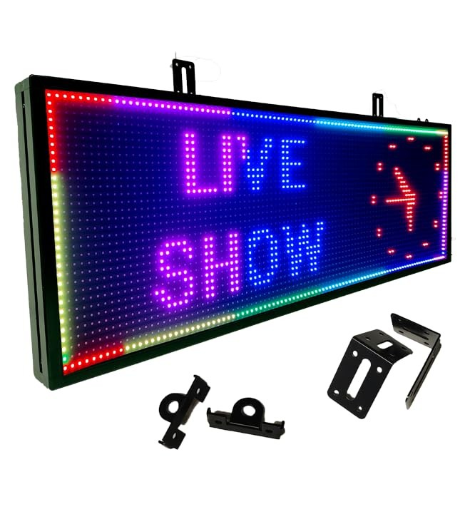 P10 Programmable Scrolling LED SIGN 40″×14″ LED Display, 4000cd/m³ High Brigh…