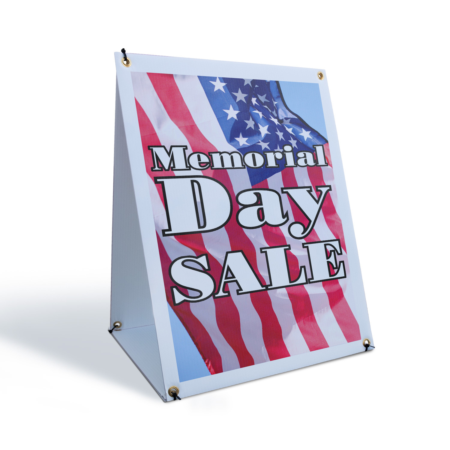 Memorial Day Sale A-Frame Sidewalk Sign Patriotic Promotion Retail Discount