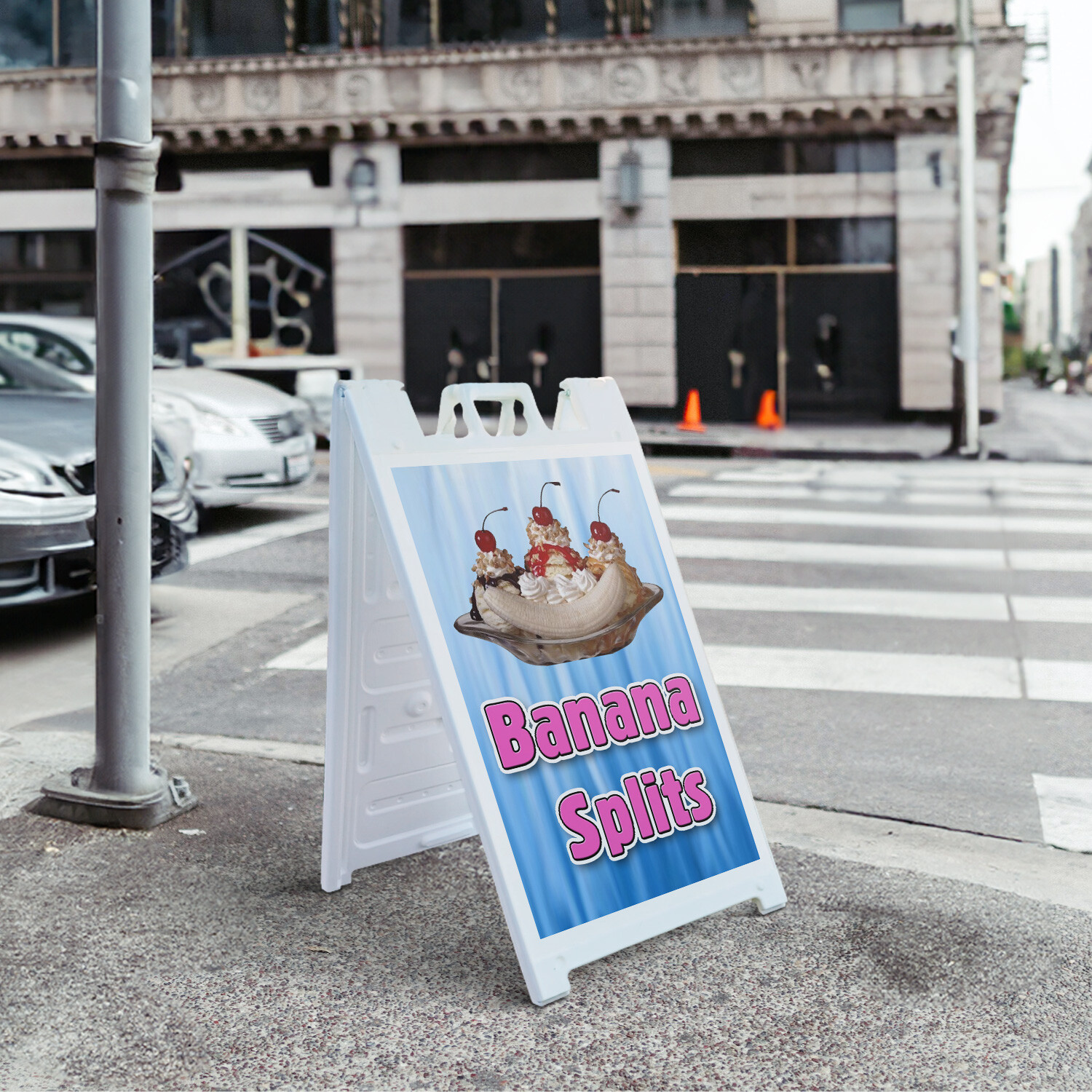 A-frame Sidewalk Banana Splits 24″ x 36″ Double Sided A-Frame Sidewalk Sign