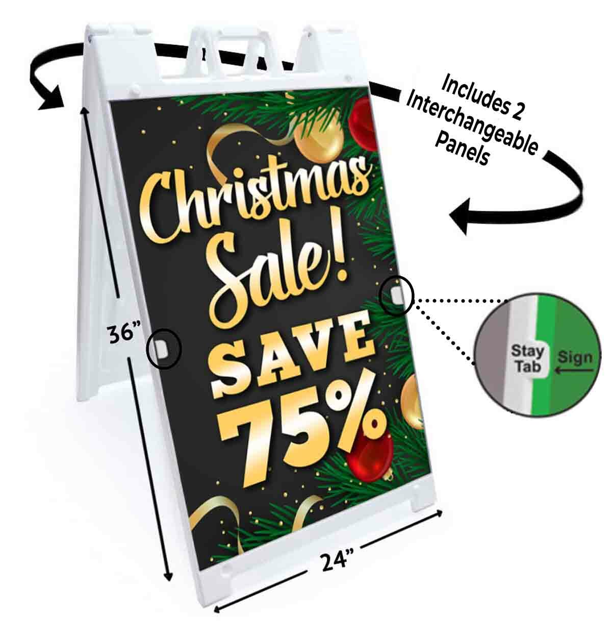 CHRISTMAS SALE SAVE 75% Signicade 24×36 A Frame Sidewalk Sign Double Sided