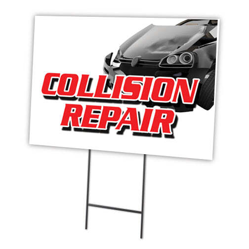 Collision Repair Yard Sign & Stake outdoor plastic coroplast window