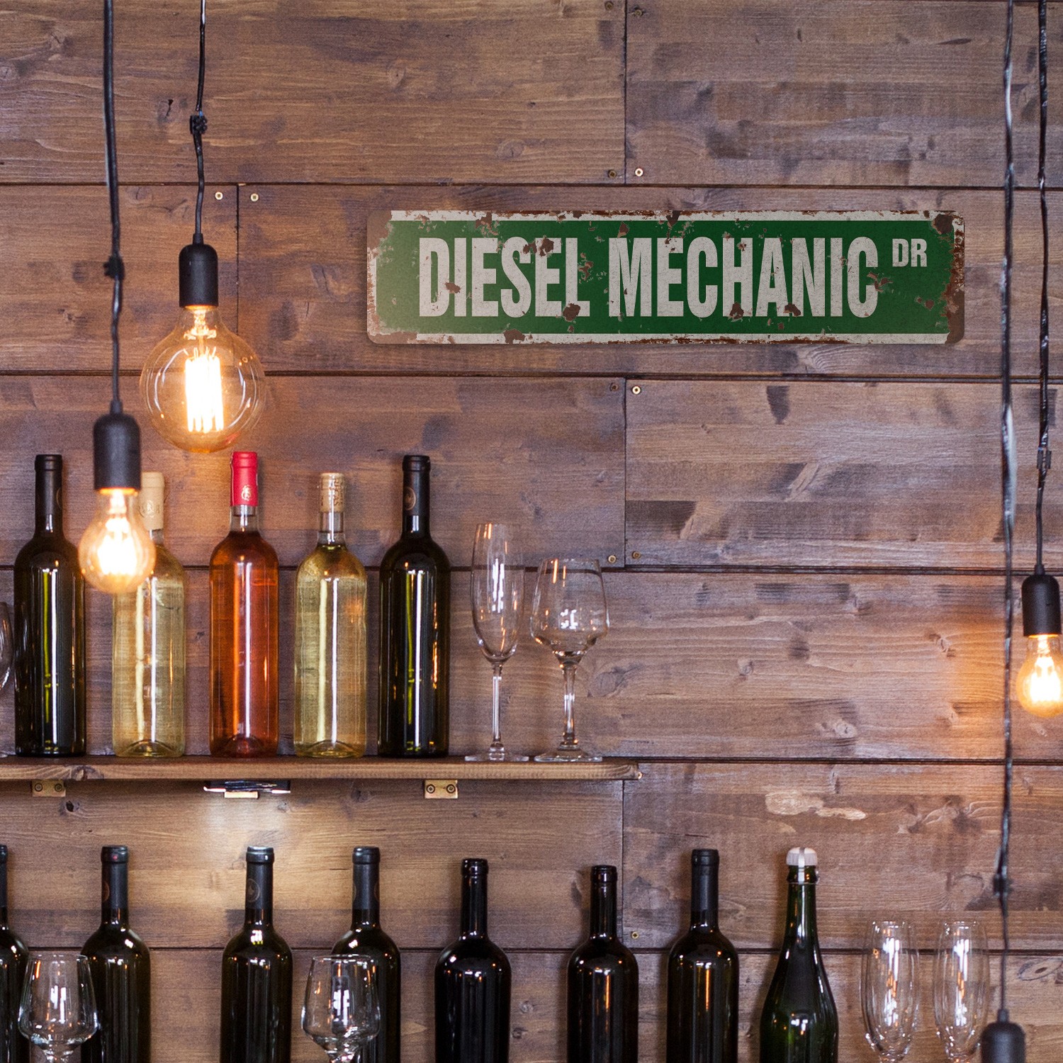 DIESEL MECHANIC Vintage Style Street Sign auto truck repairs marine service