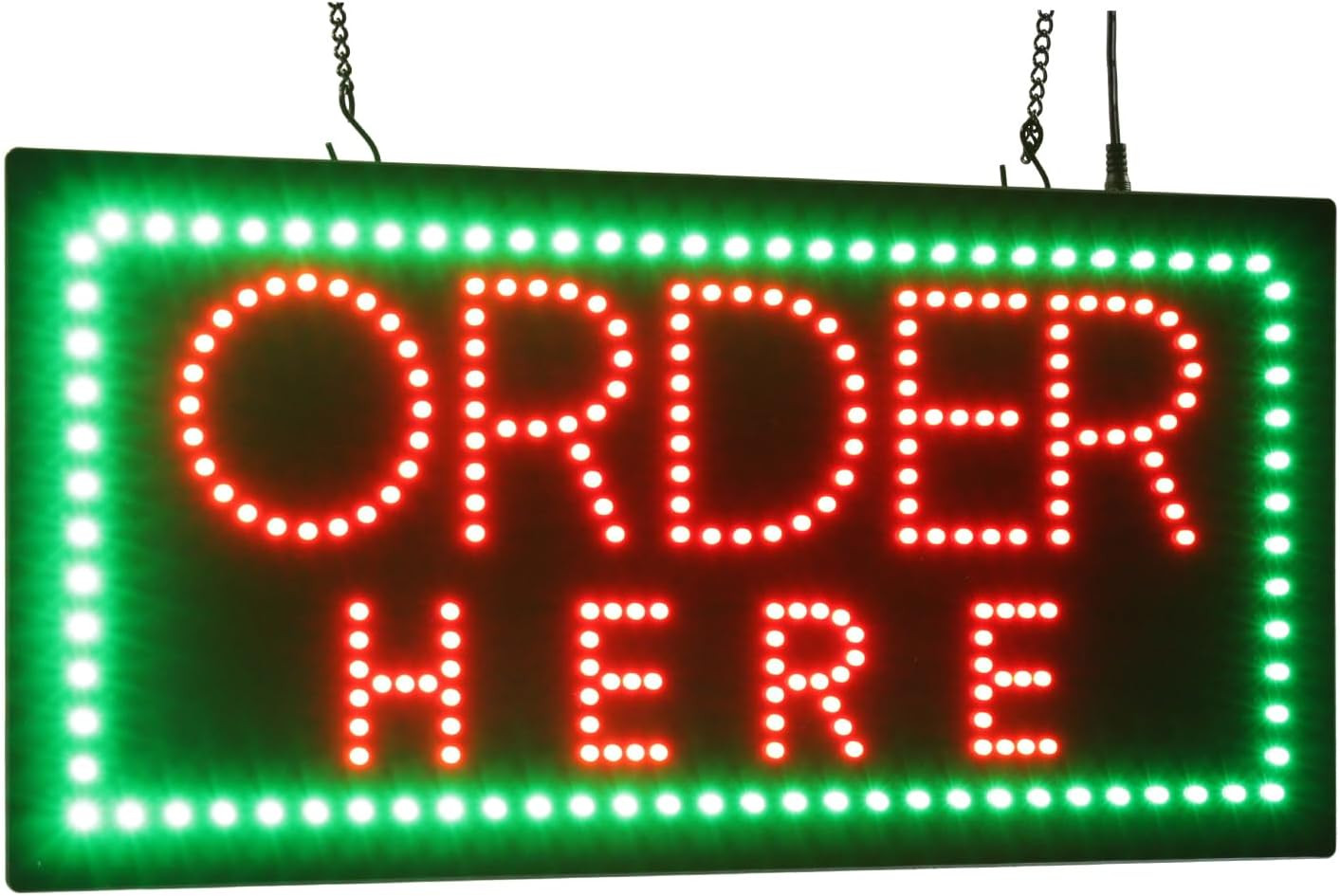 Vibrant LED “Order Here” Sign – 19″x10″ for Grand Openings & Displays