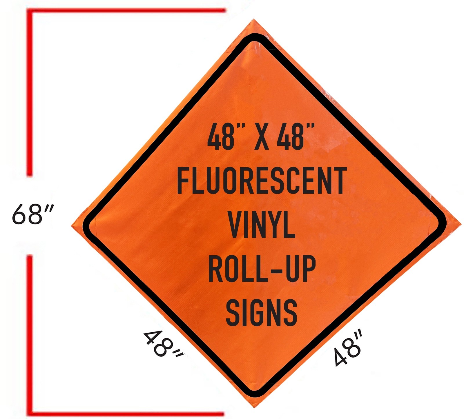 OrangeGear® 48″ x 48″ Custom Non-Reflective Vinyl Traffic Sign & Cross Ribs