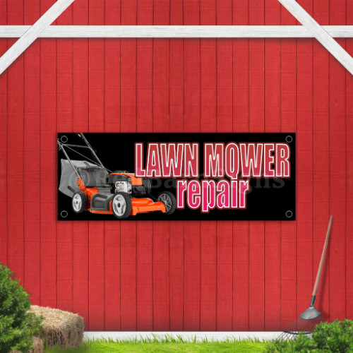 Lawn Mower Repair Indoor Outdoor Vinyl Banner Design