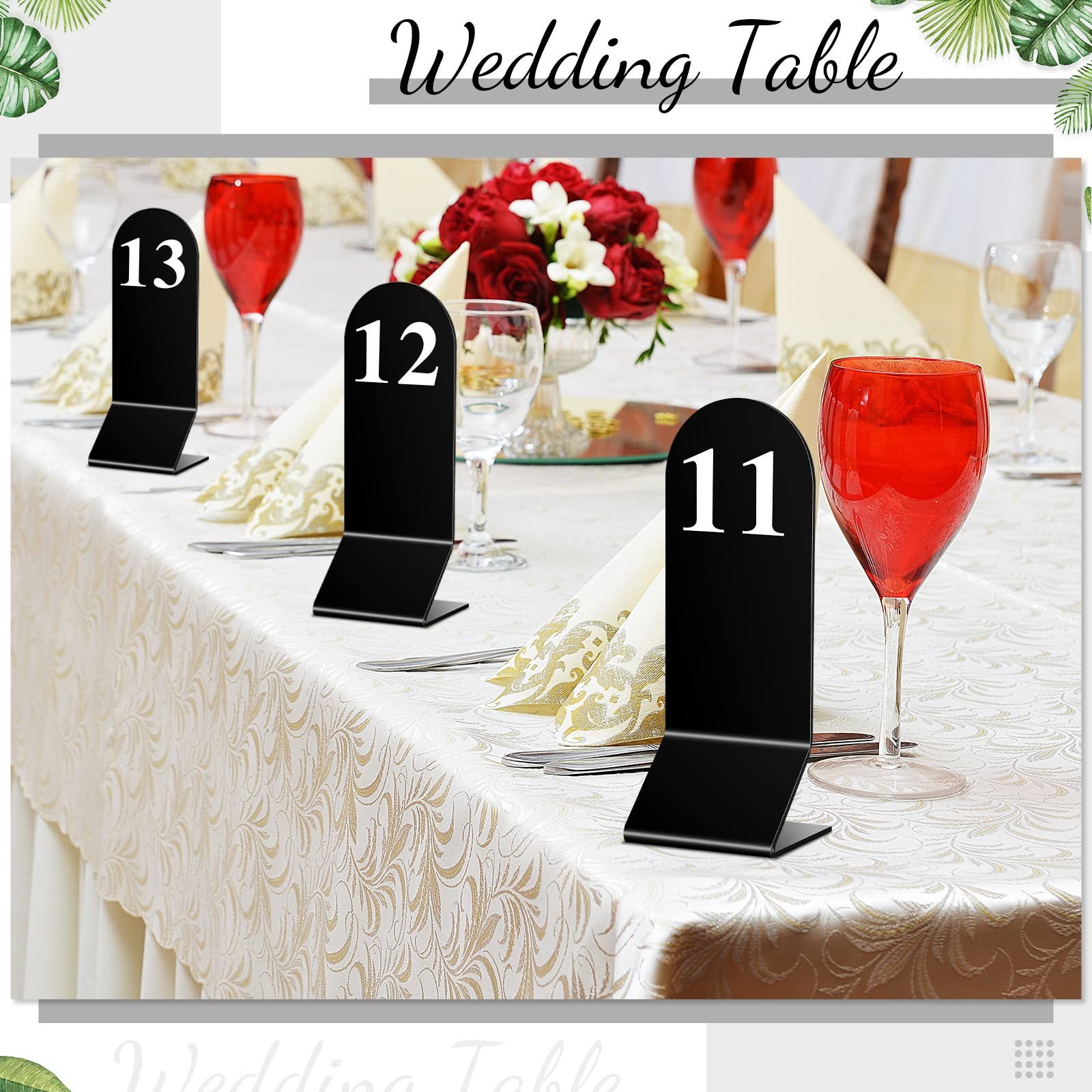 25 PCS Black Acrylic Double Sided Tent Table Numbers 125 Signs Restaurant