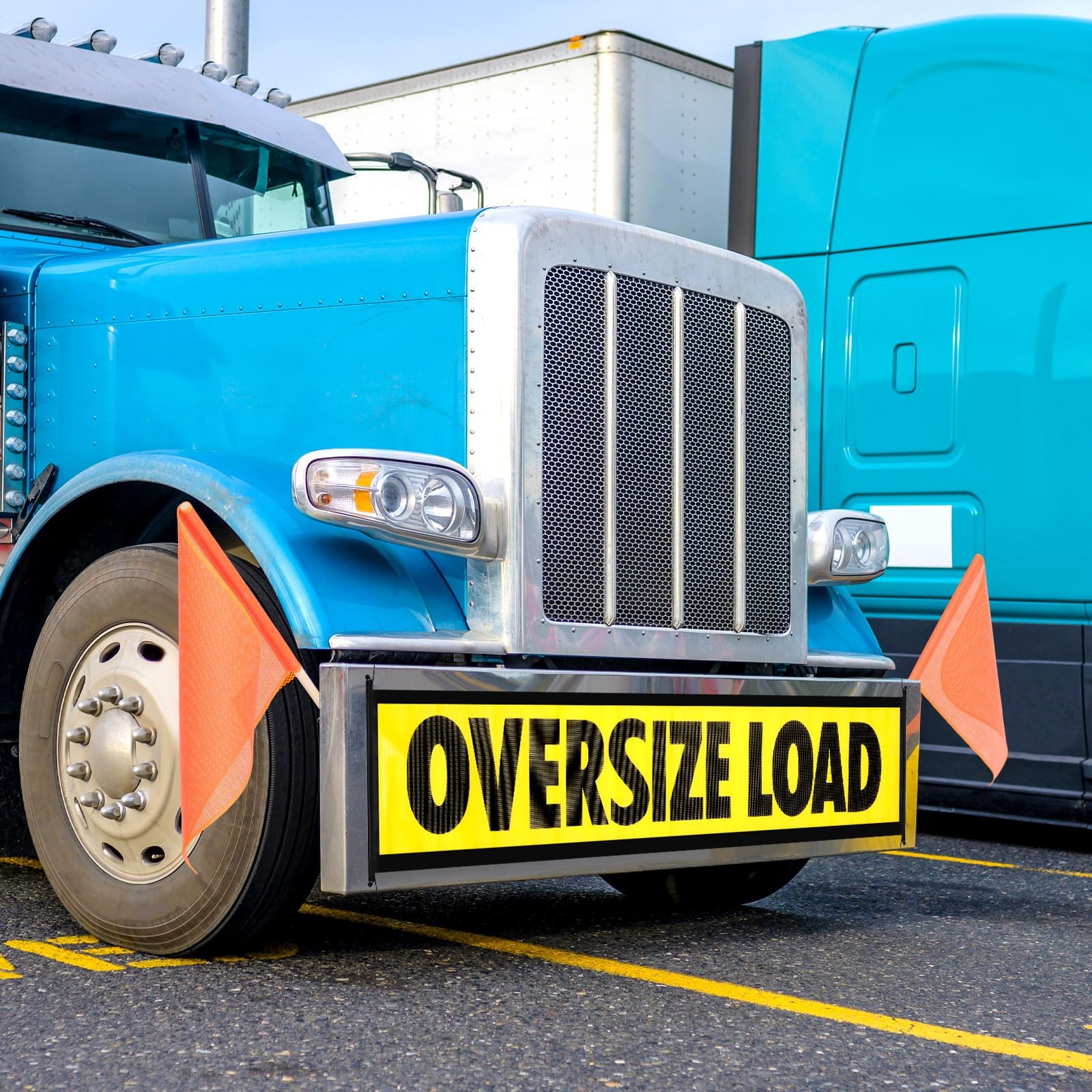 1 Set Safety Flag Kit Includes Oversized Load Banner Oversize Load Sign, Red …