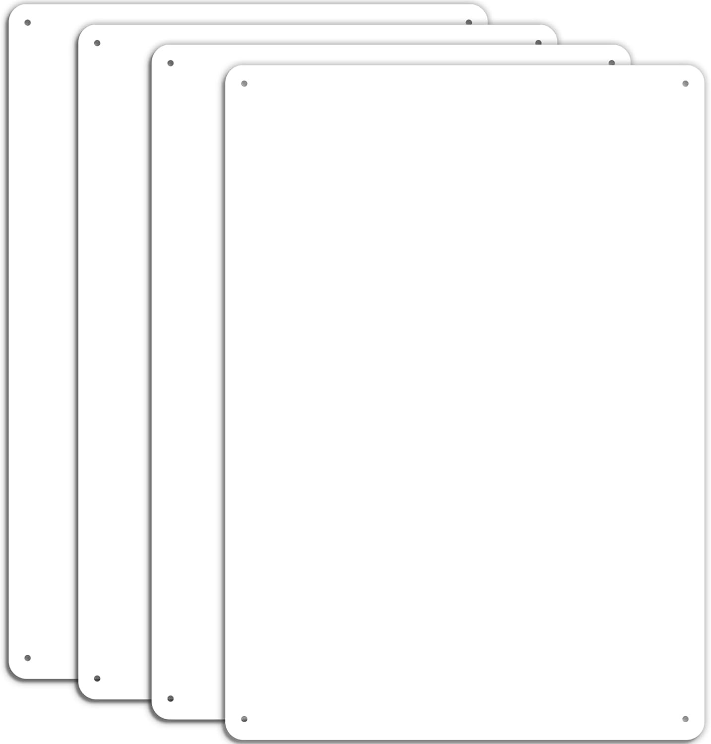 4 Pack White Sign Blanks, 14 X 10 Inches, Sturdy Rust Free Aluminum Metal Signs
