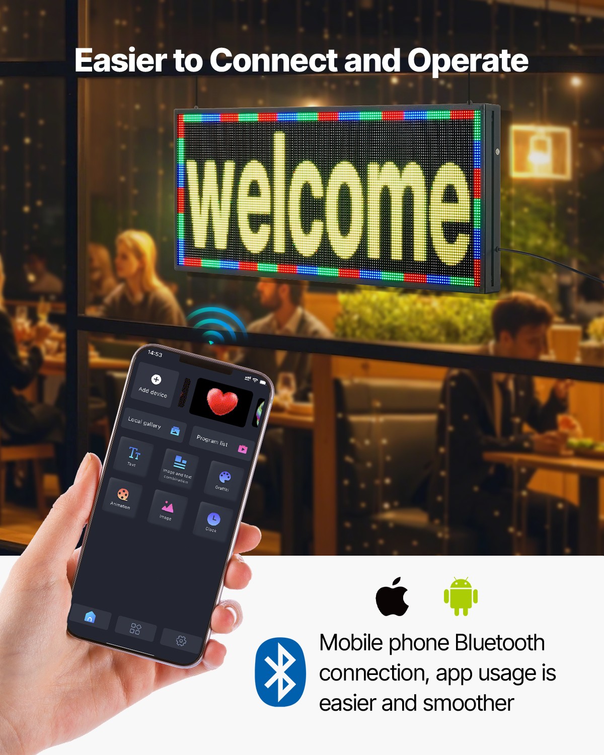 VEVOR 40×18 in Programmable LED Sign Digital Scrolling Display Board P6